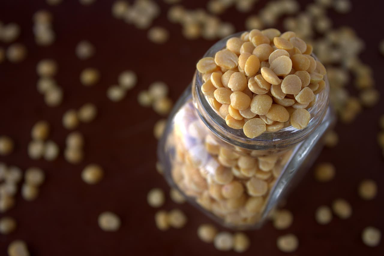Desi Chickpeas - split dehusked Bengal gram, tan-brown color